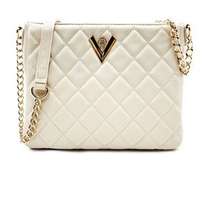Elegant Cream Quilted Shoulder Bag